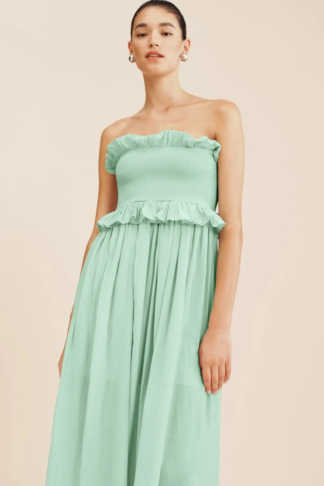 Store COBY STRAPLESS DRESS - COOL MINT Occasional Dresses|Maxi Dresses