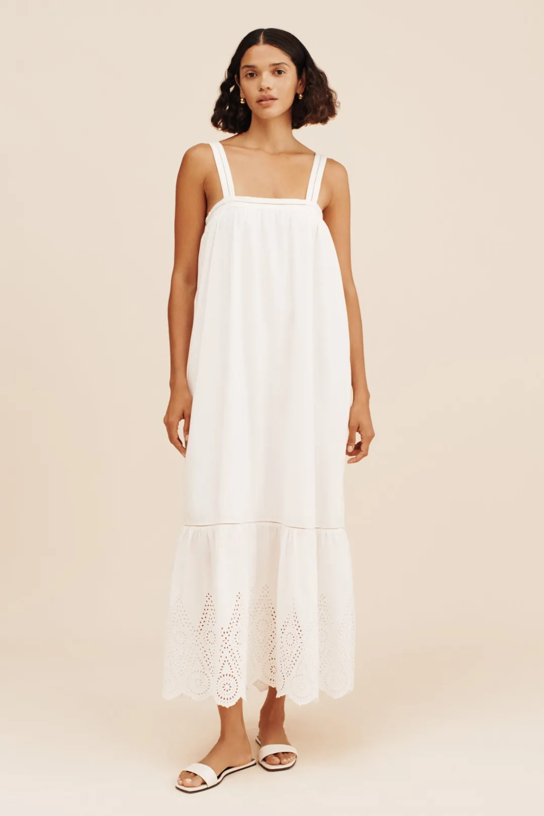 Store LOUISA TIE DRESS - VINTAGE WHITE Maxi Dresses|Dresses