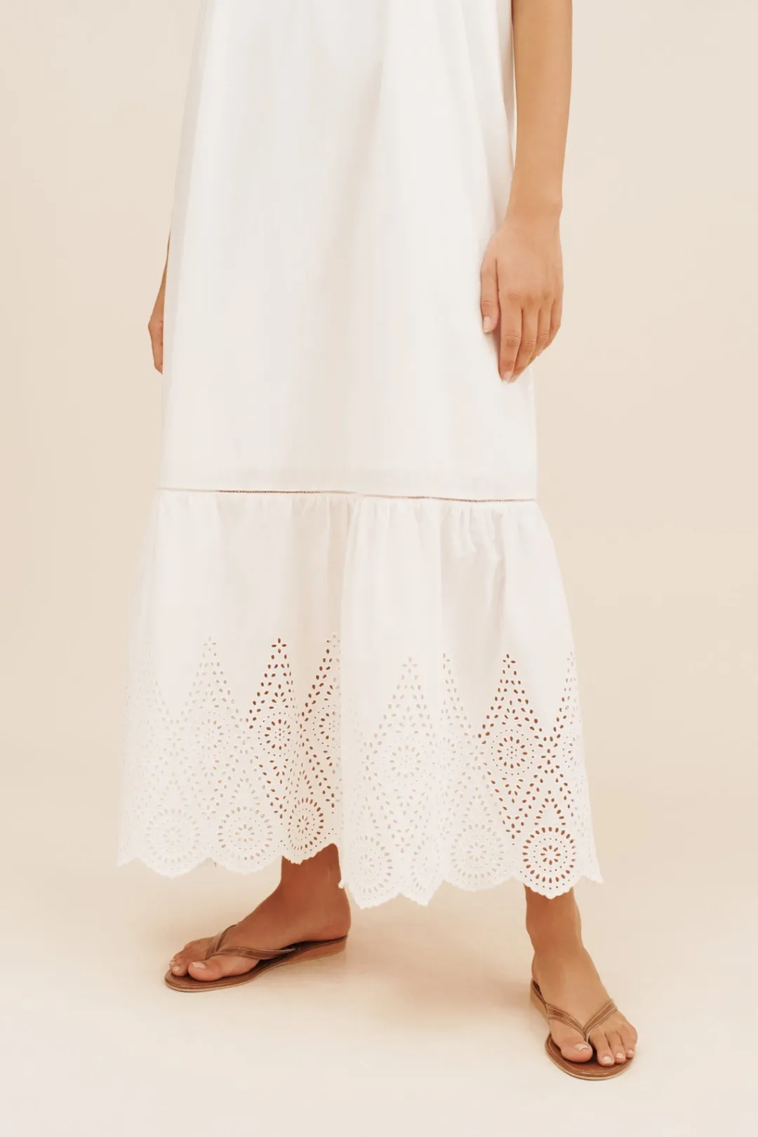 Store LOUISA TIE DRESS - VINTAGE WHITE Maxi Dresses|Dresses