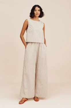 Cheap MABEL TOP - BEIGE STRIPE Coordinating Sets|Tops