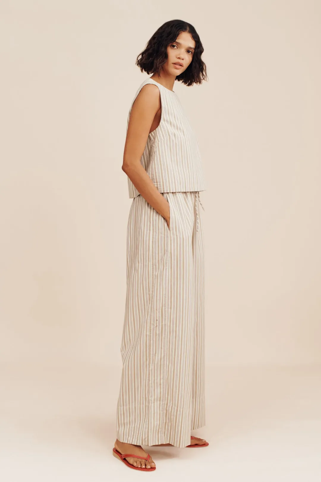 Cheap MABEL TOP - BEIGE STRIPE Coordinating Sets|Tops