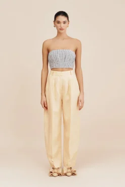 Outlet MIRA BANDEAU - BLUE GINGHAM Coordinating Sets|Tops