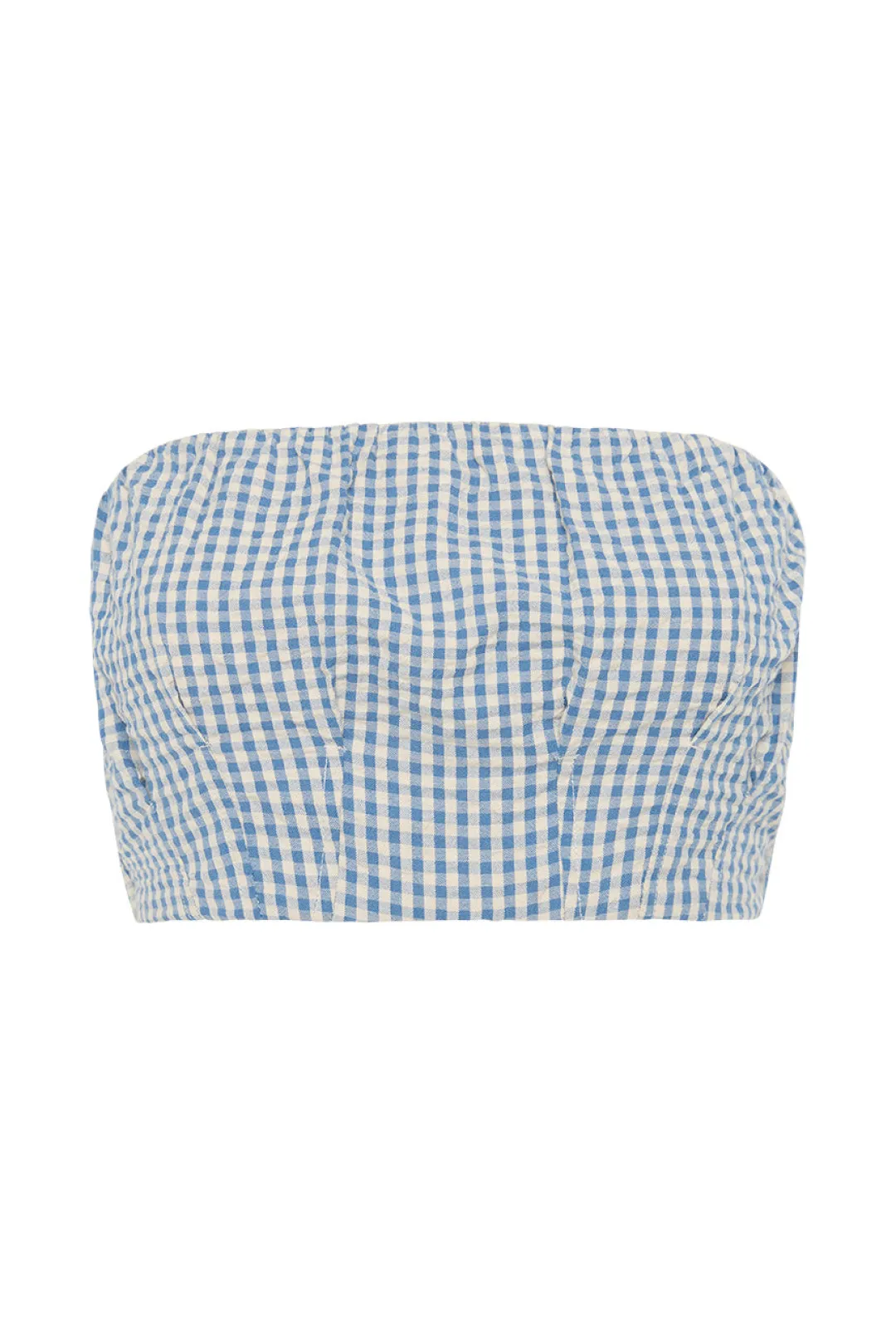 Outlet MIRA BANDEAU - BLUE GINGHAM Coordinating Sets|Tops