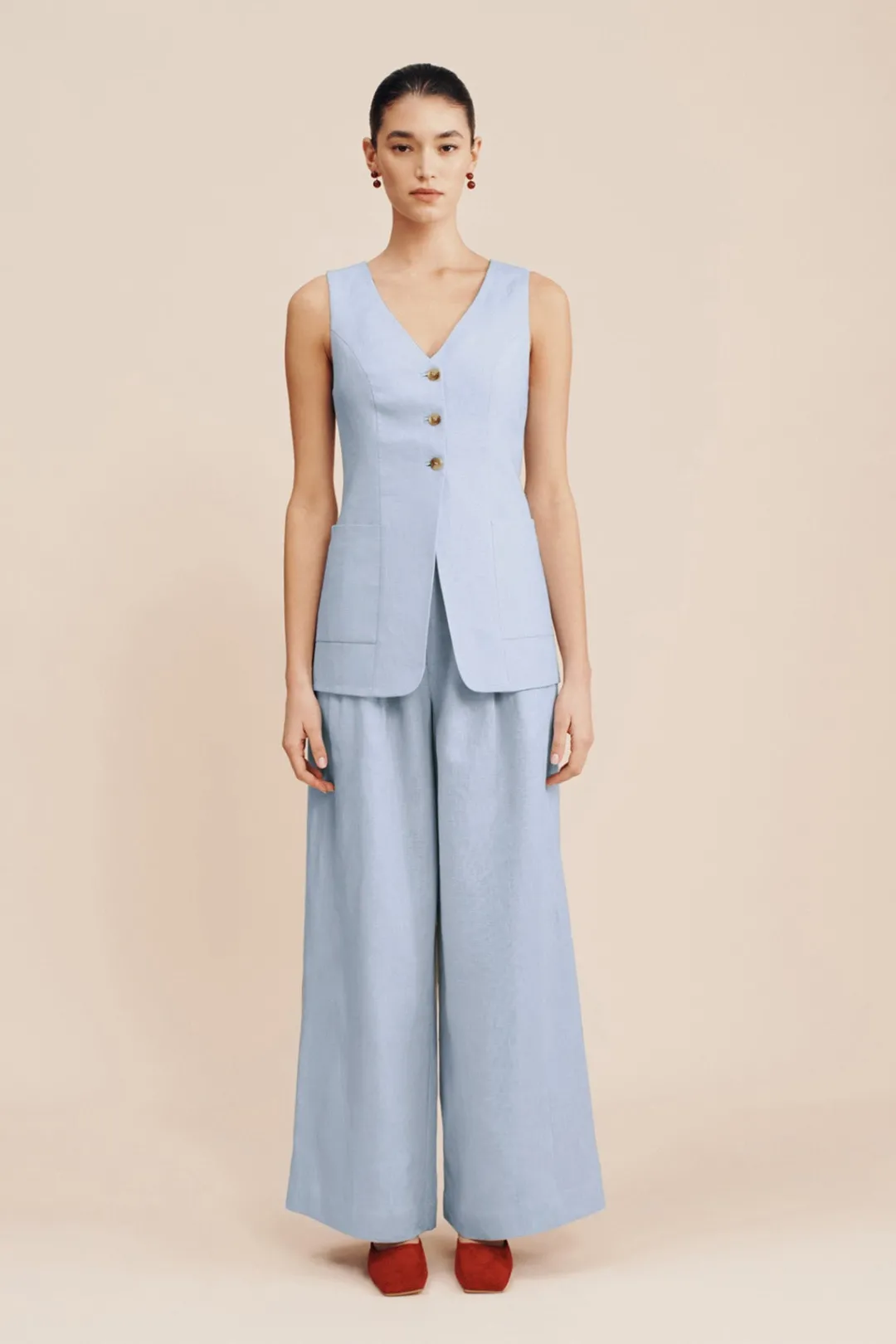Shop PARKER TROUSER - SILVER BLUE Trousers