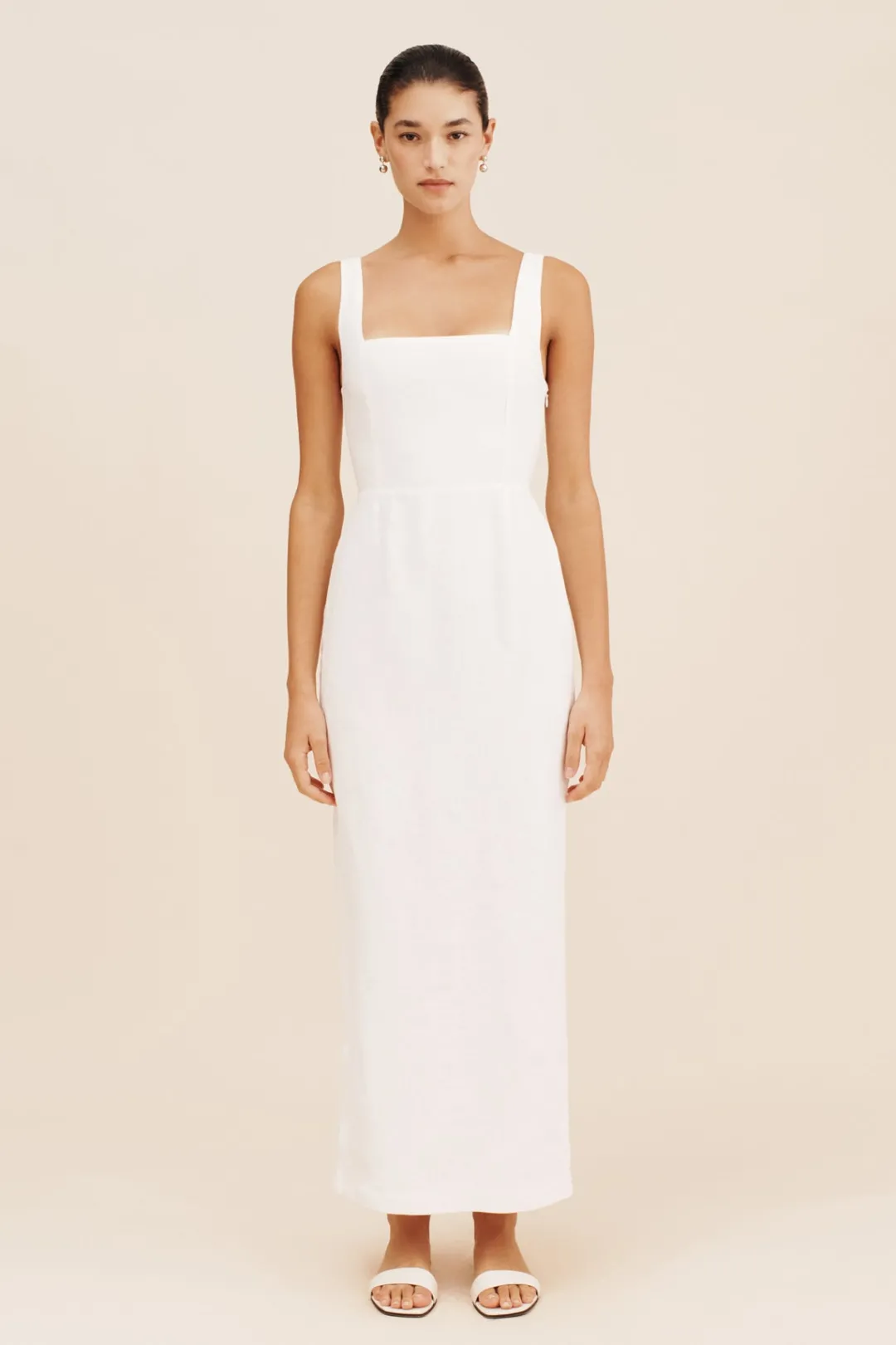 Best SKYLA COLUMN DRESS - Linen Dresses|Midi Dresses