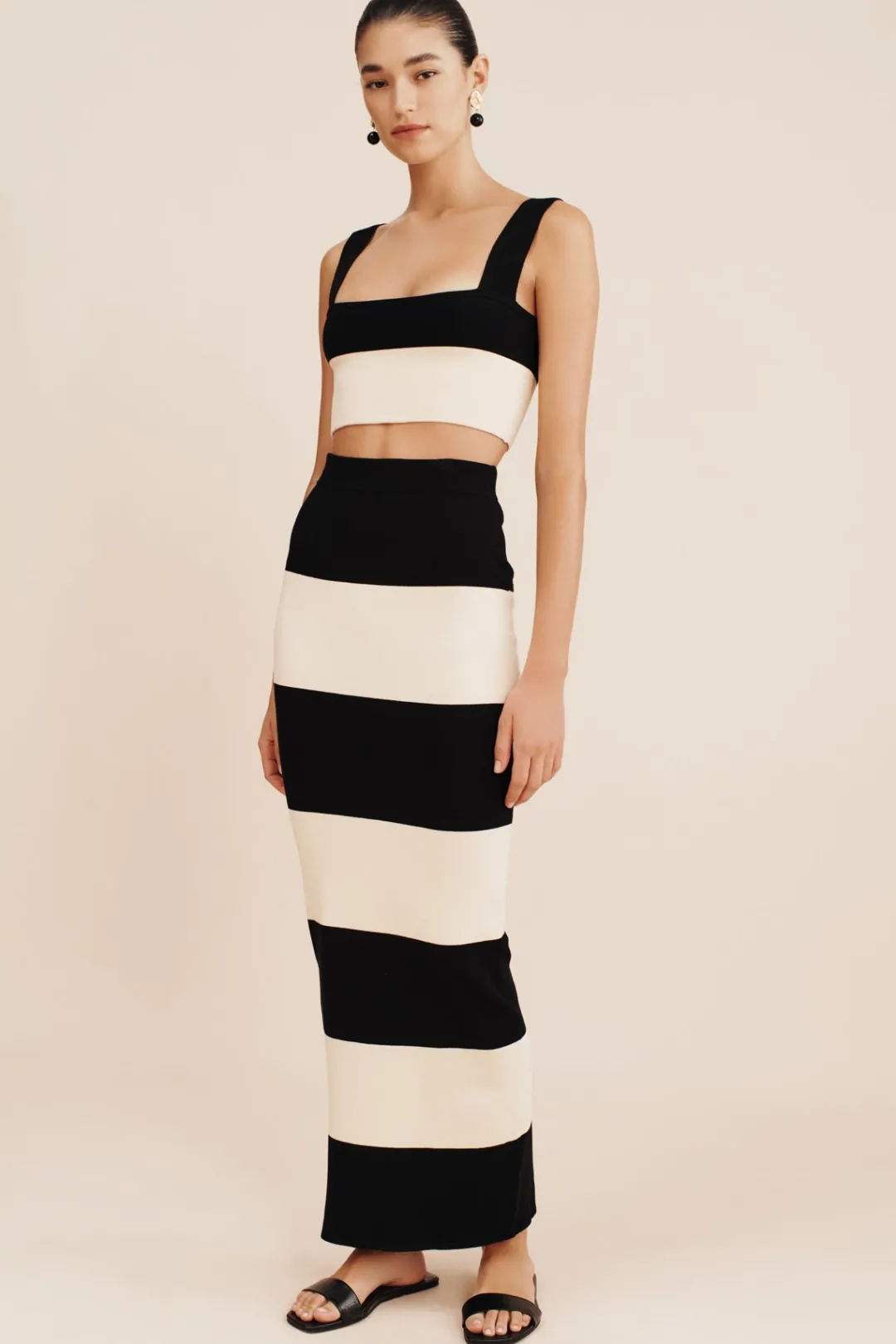 Store THEO CROP TOP - BLACK STRIPE Coordinating Sets|Tops