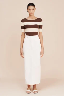 Online THEO TOP - CHOCOLATE STRIPE Knitwear|Tops