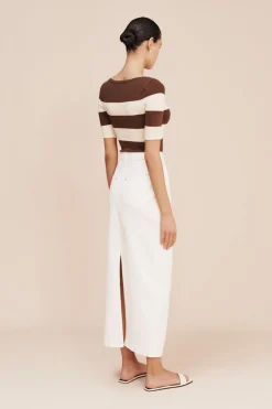 Online THEO TOP - CHOCOLATE STRIPE Knitwear|Tops